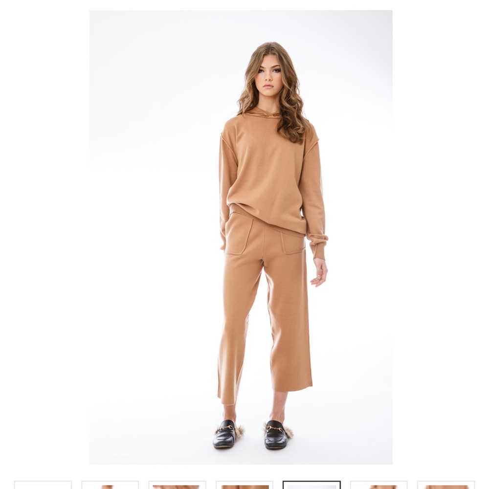 EUC EllandEmm Camel Hoodie and Pant set size XL